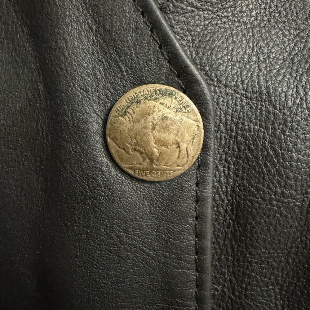 Protech Performance Leather Vest USA Made Women's S Buffalo Nickel Snaps Vintage - Picture 5 of 8